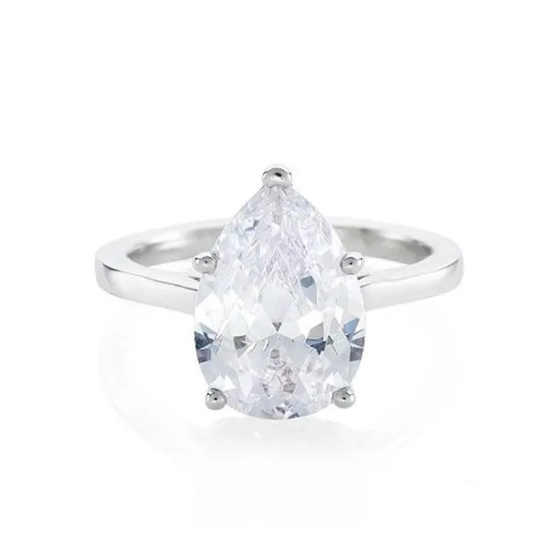 Pear Solitaire Ring