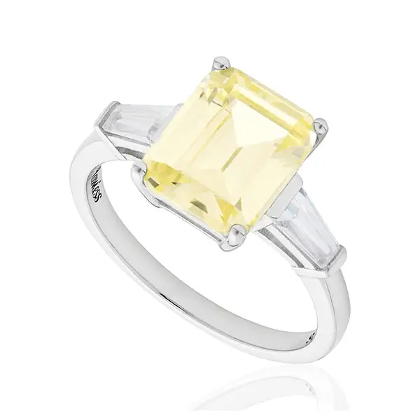 Canary Baguette Tapered Baguette Shoulder Ring