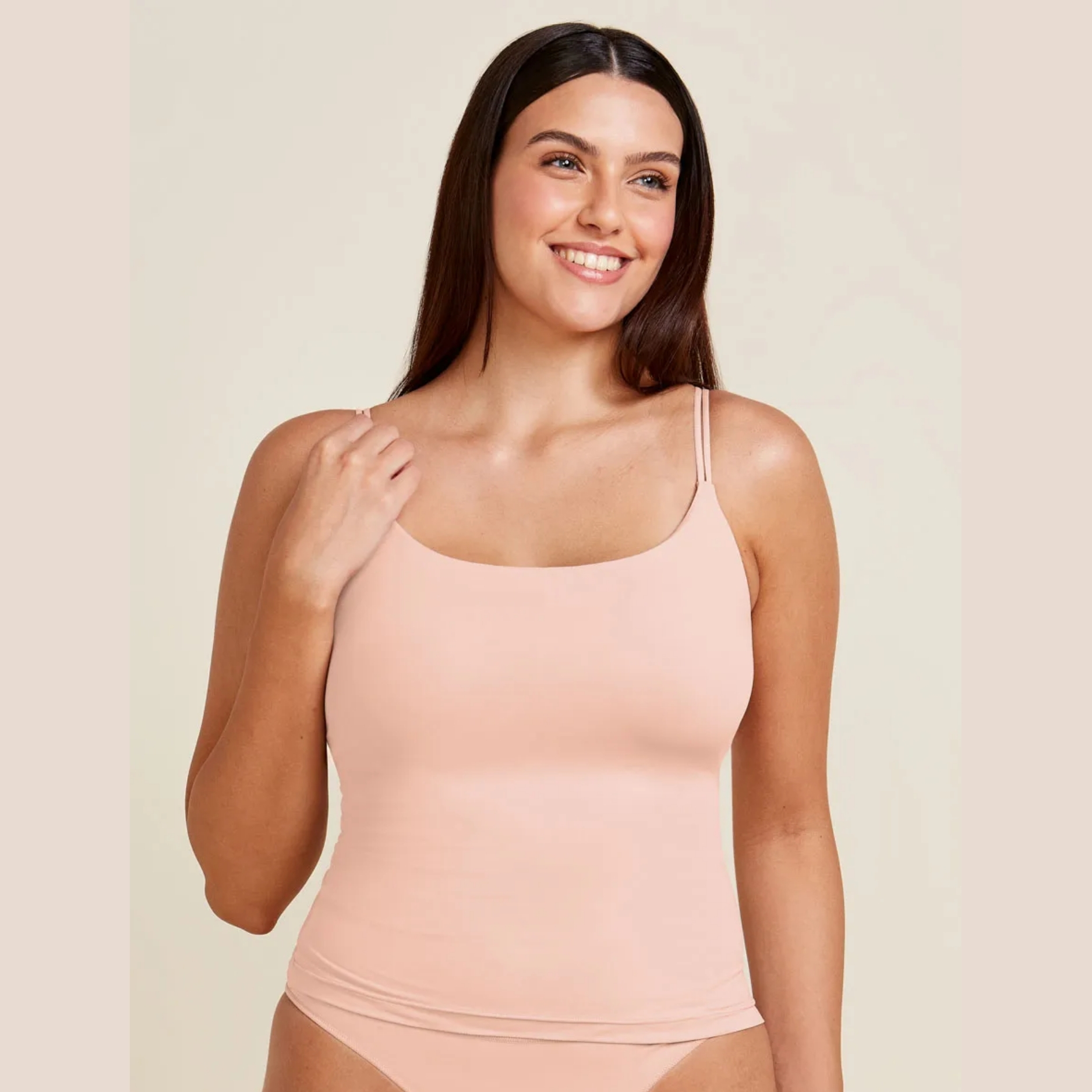 CAMISETA ALÇAS FINAS COM BOJO REMOVÍVEL EM MICROFIBRA