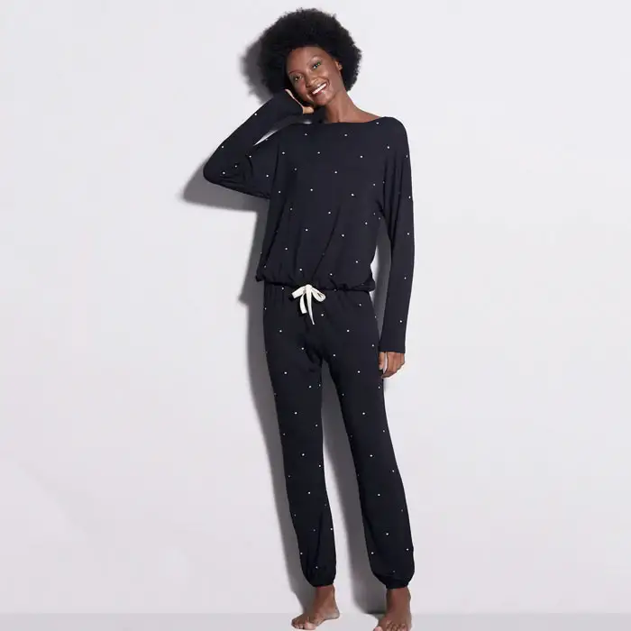 Pijama Longo - Preto Poa Off W