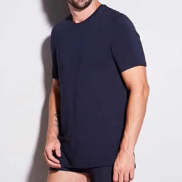 CAMISETA MANGA CURTA GOLA CARECA EM VISCOSE MASCULINO