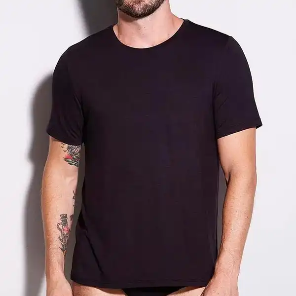CAMISETA MANGA CURTA GOLA CARECA EM VISCOSE MASCULINO