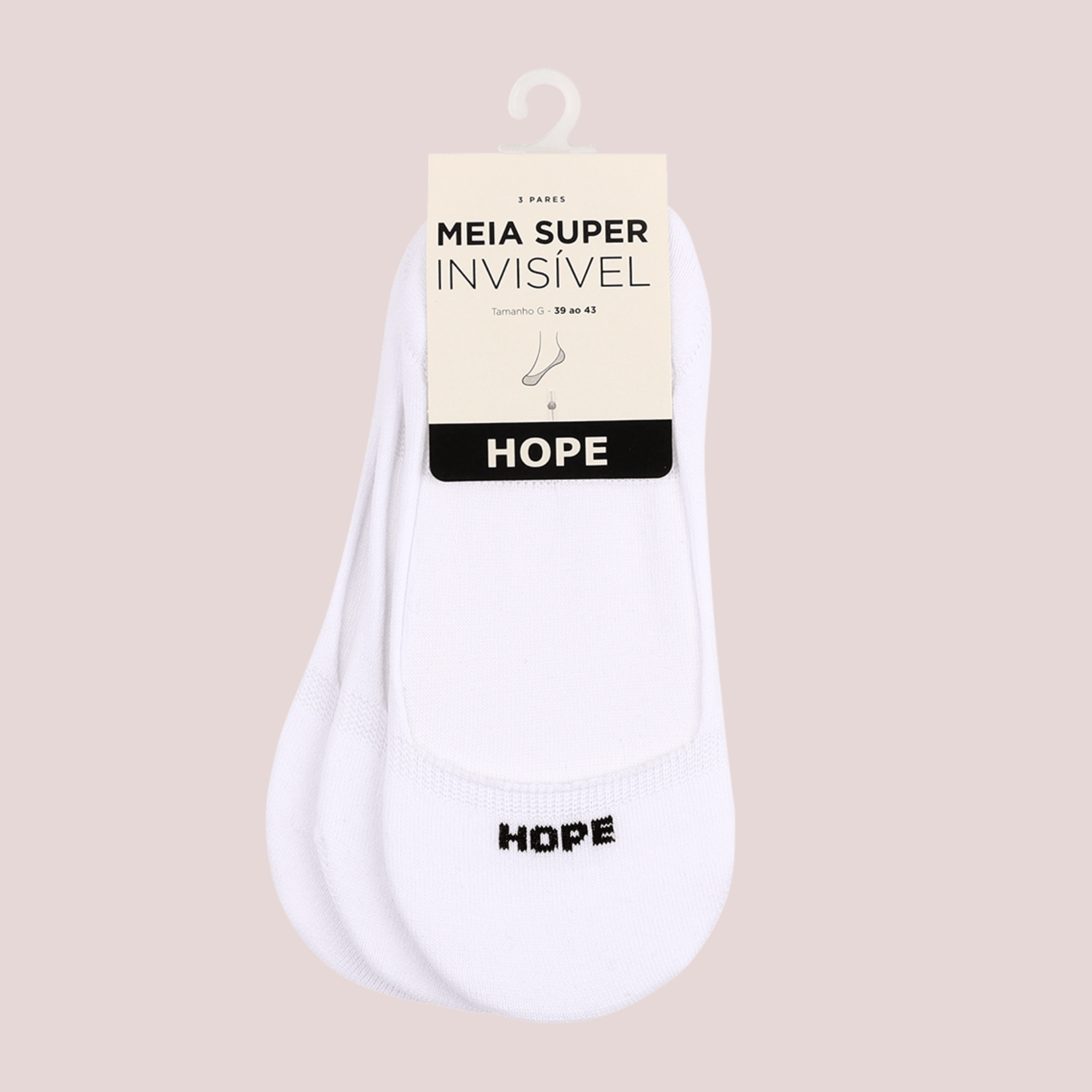 KIT COM 3 PARES DE MEIA SUPER INVISÍVEL EM ALGODÃO
