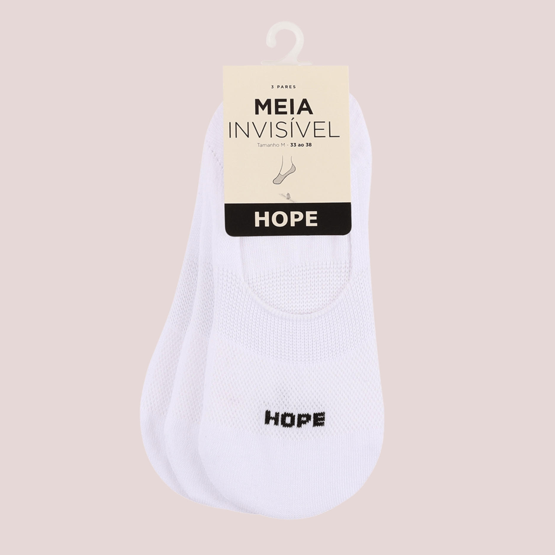 KIT COM 3 PARES DE MEIA INVISÍVEL EM ALGODÃO