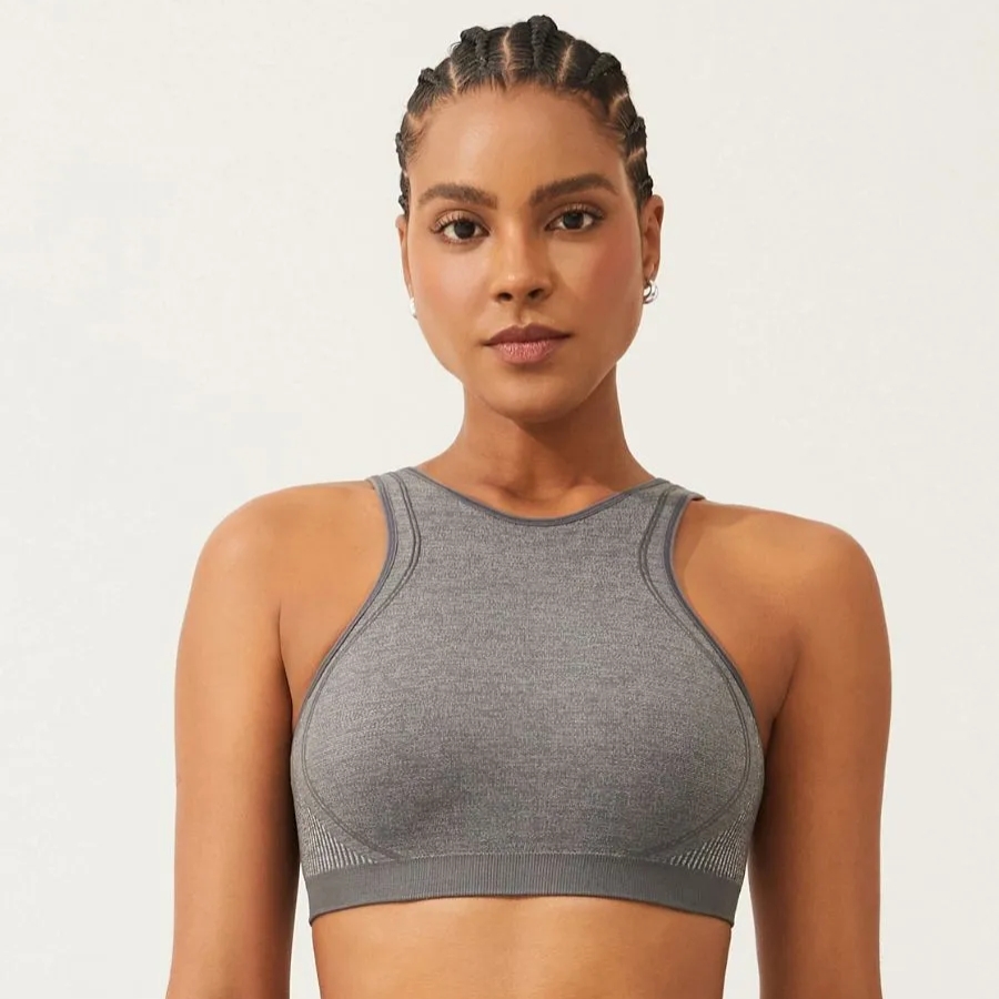 TOP FITNESS HALTER NECK TEXTURIZADO SEM COSTURA