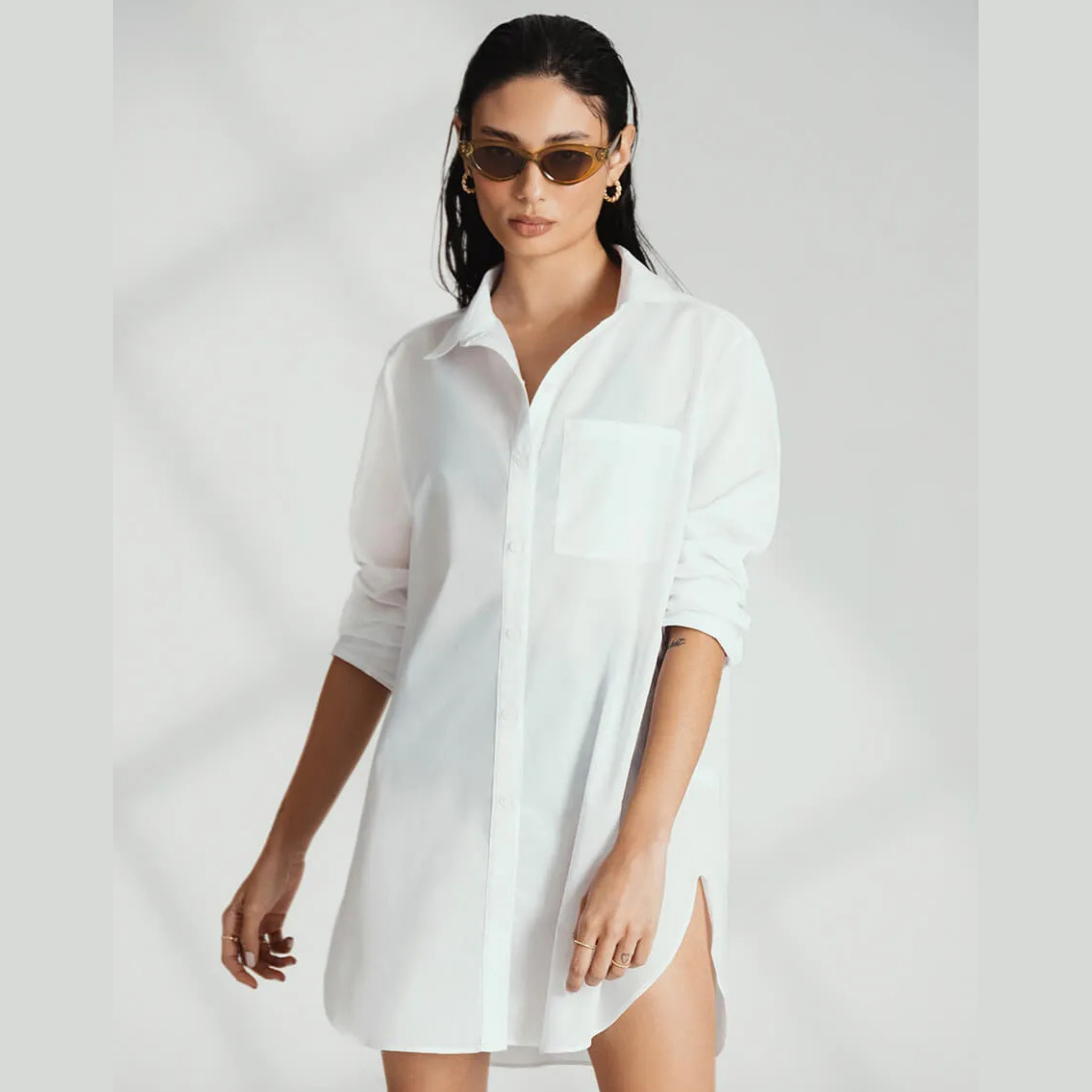 CAMISA ALONGADA OVERSIZED MANGA LONGA