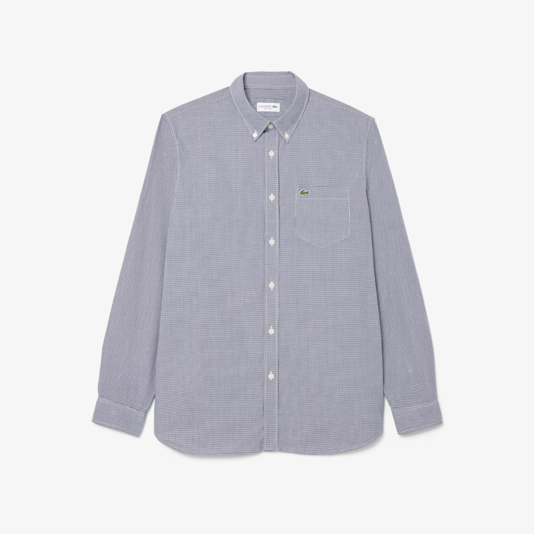 CAMISA CUADRICULADA POPELINE REGULAR FIT ML
