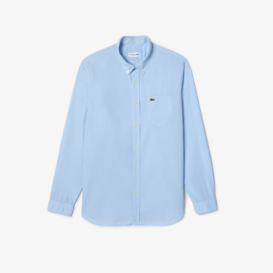 CAMISA CUADRICULADA POPELINE REGULAR FIT ML