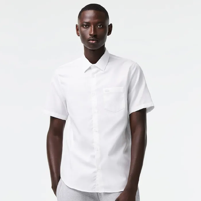 CAMISA LISA POPELINE PIQUE REGULAR FIT MC