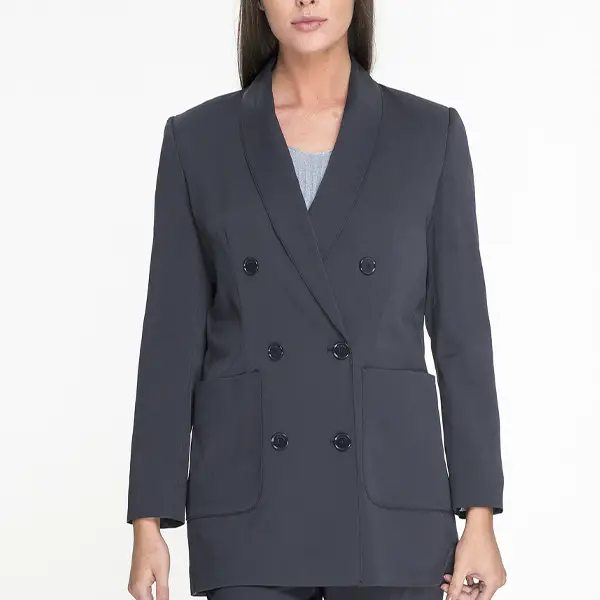 Rubicone - Gabardine Double-Breasted Blazer, Midnight Blue, 40