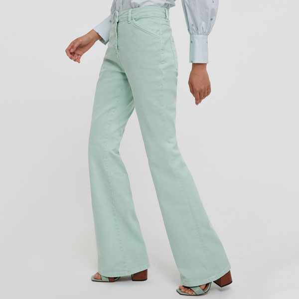 Proibito - Boot-Cut Drill Trousers, Green , 42