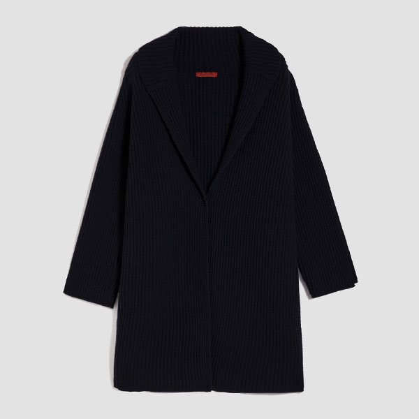 Schietto - English Ribbed Cardi-Coat, Midnight Blue, L