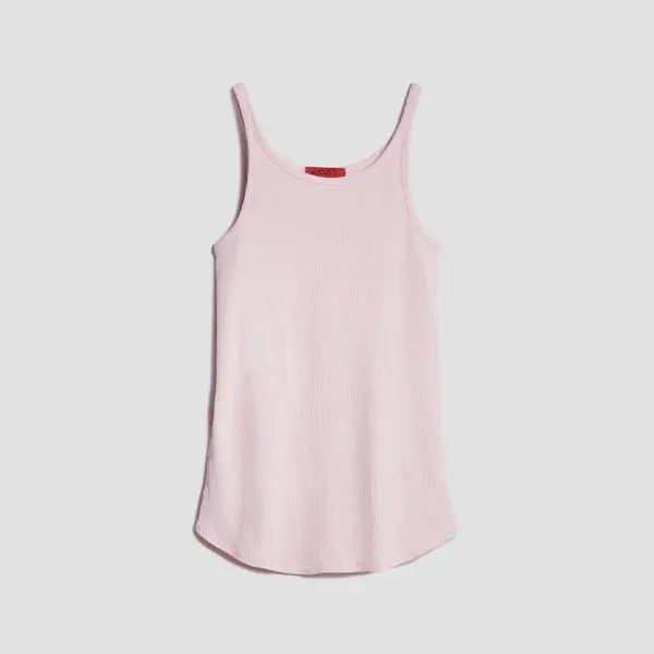 Codice - Ribbed Cotton Tank Top, Rose Pink, M