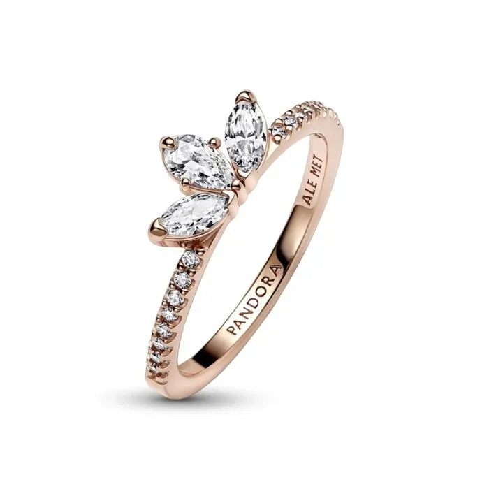 Herbarium cluster 14k rose gold-plated ring w