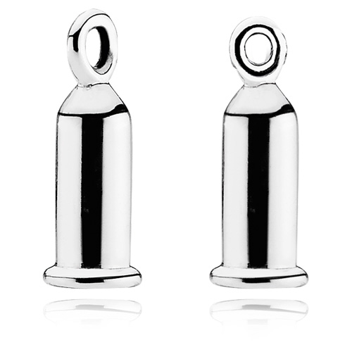 Silver earring barrel for pave charms