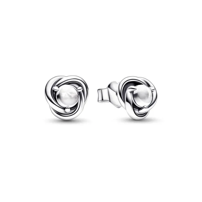 Sterling silver stud earrings with clear cubi