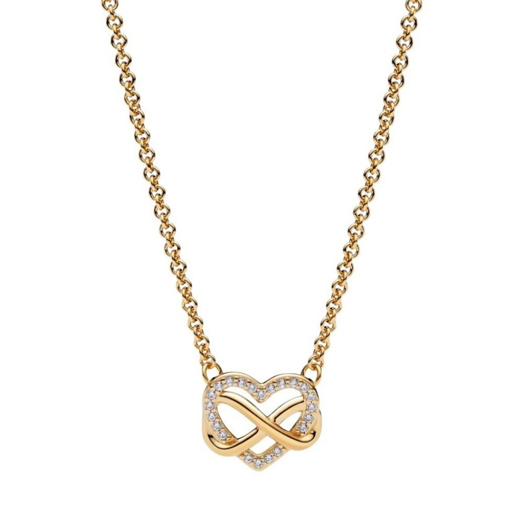 Sparkling Infinity Heart Collier Necklace