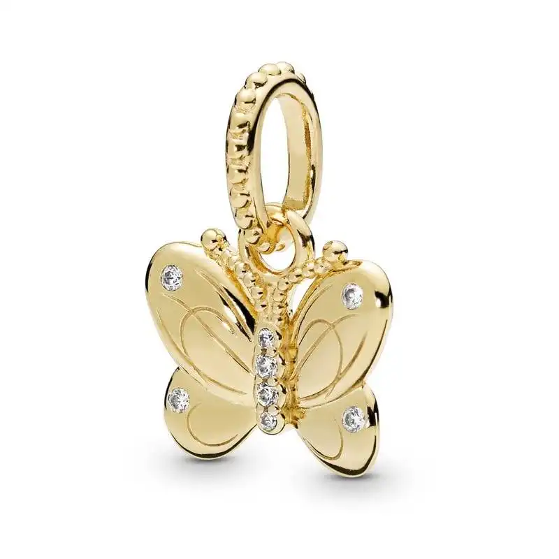 Butterfly pendant in Pandora Shine with 4 bezel-set and 4 flush-set clear cubic zirconia