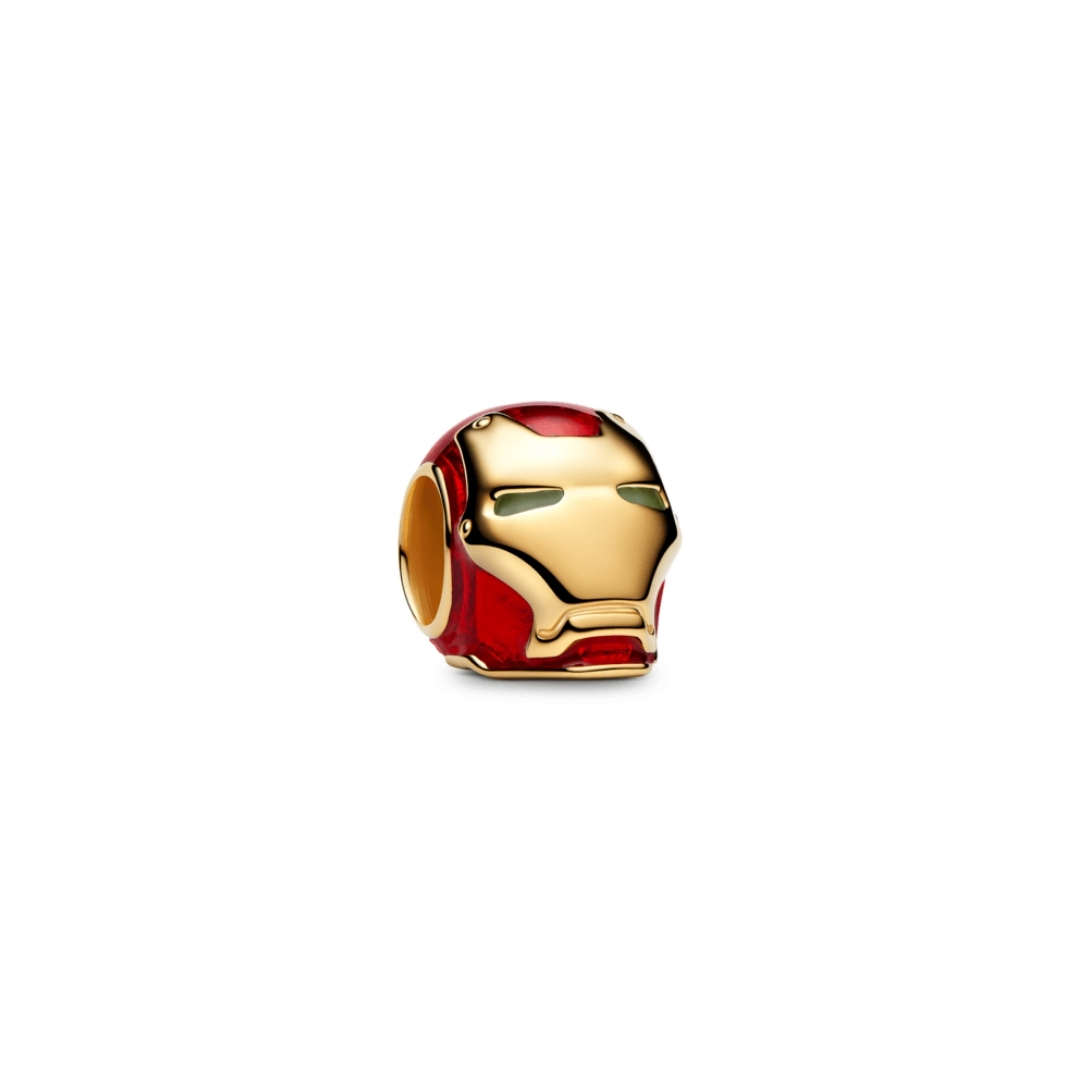 Marvel Iron Man 14k gold-plated charm with glow in the dark and red enamel