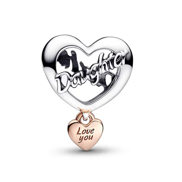 Daughter sterling silver and 14k rose gold-pl