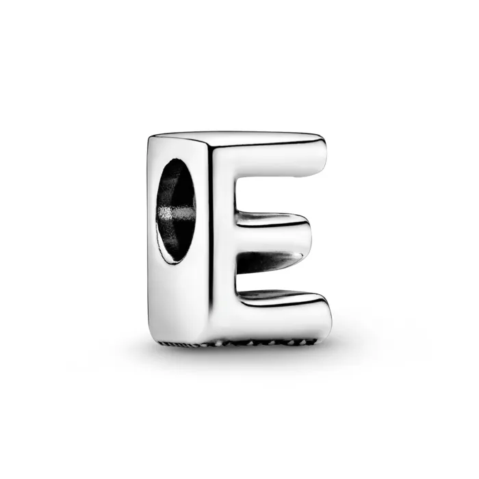 Letter E silver charm