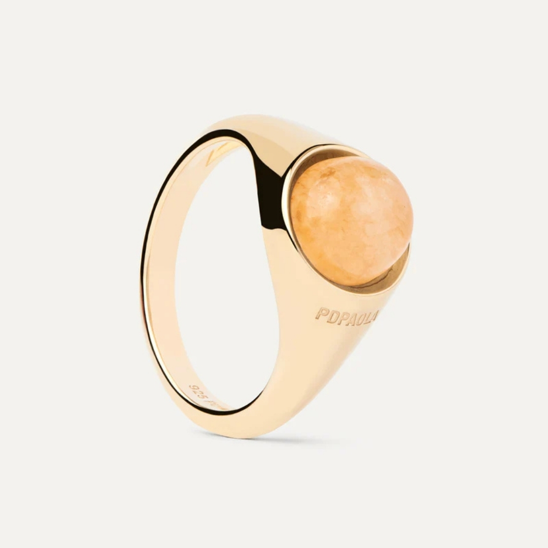 AN Yellow Aventurine Moon Ring 16