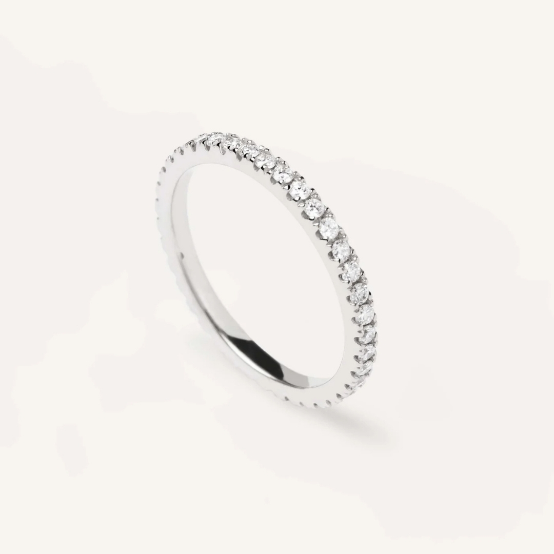 AN Diamonds and White Gold Eternity Medium Ring 14