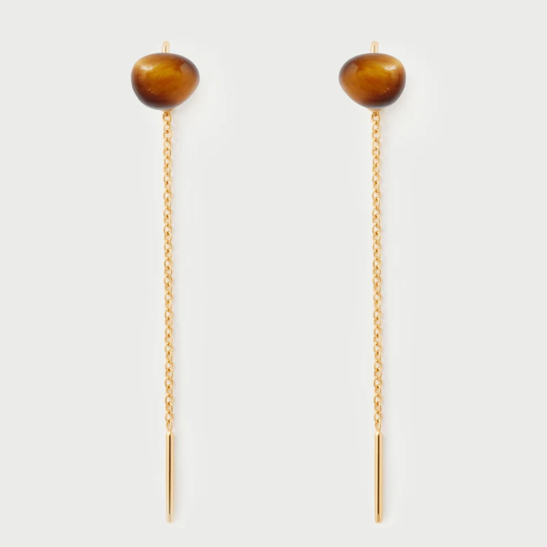 Tiger Eye Lyra Earrings