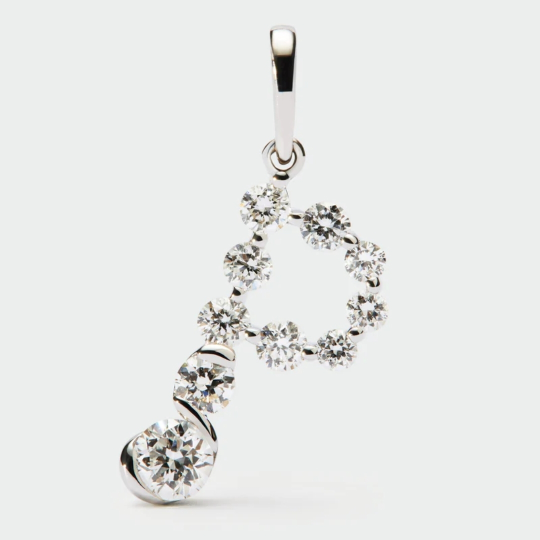 Diamonds And White Gold P Initial Pendant