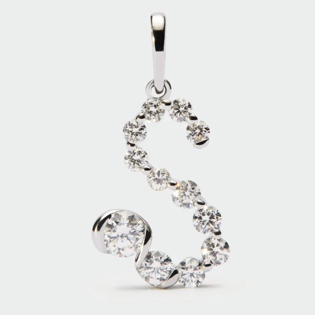 Diamonds And White Gold S Initial Pendant