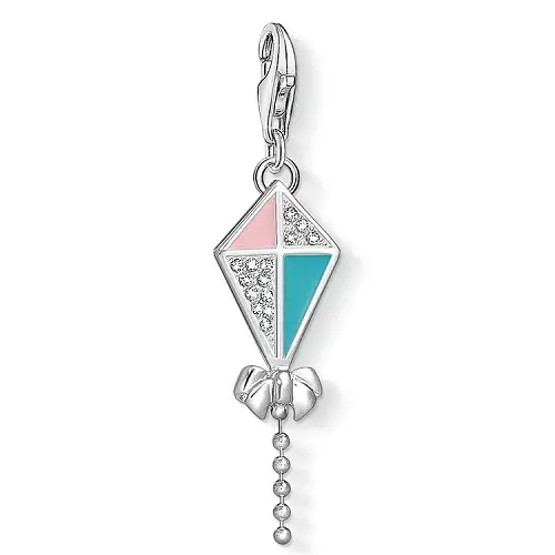 "Colgante Charm ""dragón"", plata de ley 925, esmalte en frío/ circonita, multicolor"