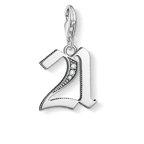 "Charm pendant ""21"", 925 Sterling Silver"