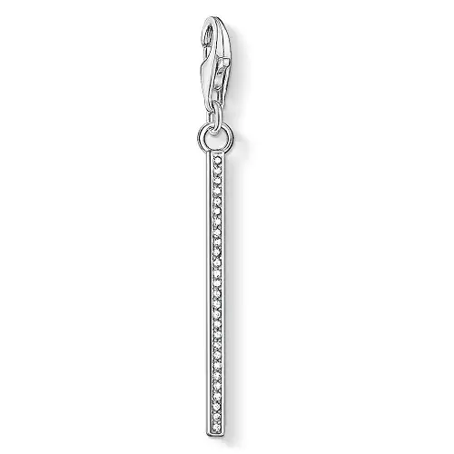 "Charm pendant ""Vertical Bar Silver"", 925 Sterling Silver"