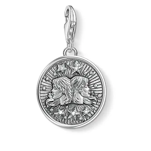 "Charm pendant ""Zodiac Sign Gemini"", 925 Sterling Silver"
