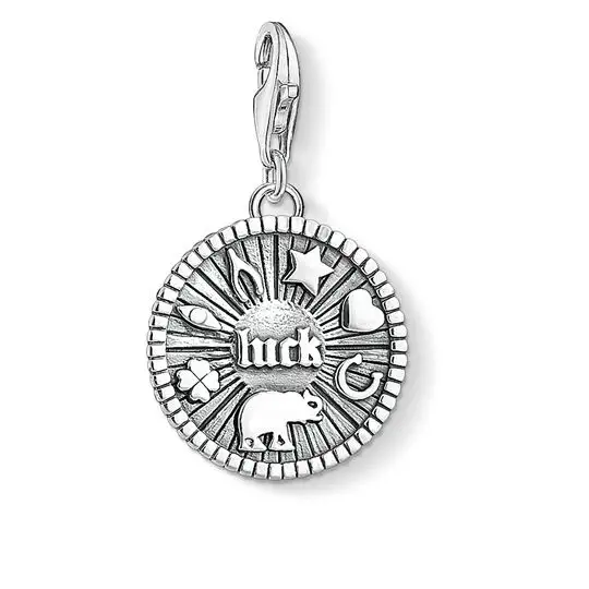 "Charm pendant ""Lucky Coin"", 925 Sterling Silver"