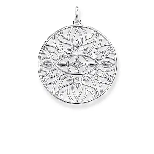 Colgante, plata de ley 925/ diamante blanco, color plata