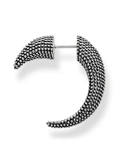 Arete, plata de ley 925, ennegrecida, liso