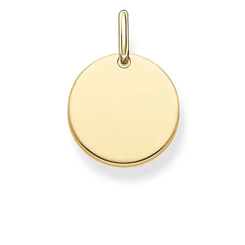 Colgante, plata de ley 925, baño de oro amarillo, liso