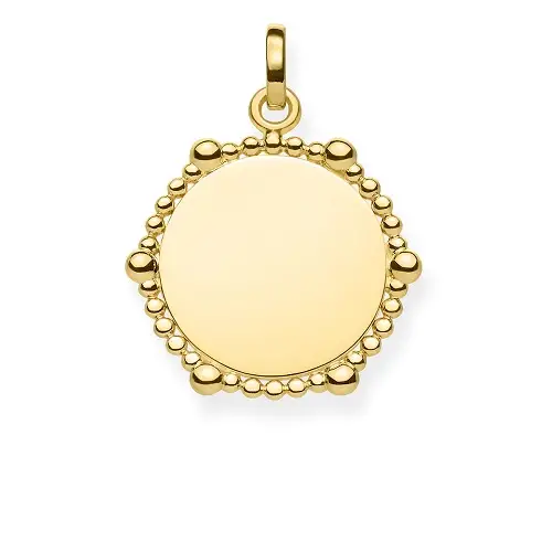 Pendant, 925 Sterling Silver, gold plated yellow gold, yellow gold-coloured