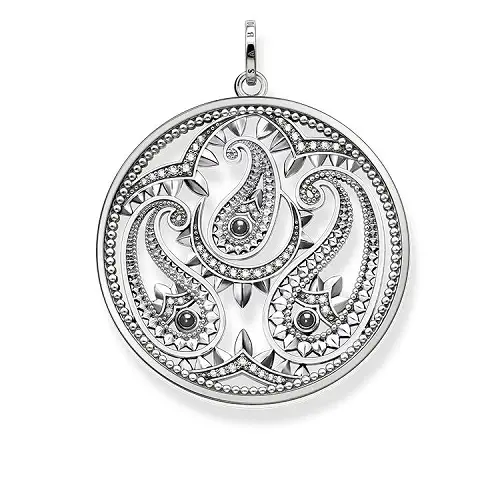 Colgante, plata de ley 925, ennegrecida/ hematita reconstruida/ circonita, gris/ blanco