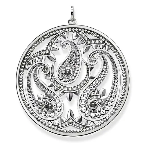 Colgante, plata de ley 925, ennegrecida/ hematita reconstruida/ circonita, gris/ blanco