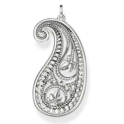 Colgante, plata de ley 925, ennegrecida/ circonita, blanco