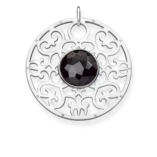 Pendant, 925 Sterling Silver, Arabesque, onyx