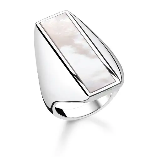 Ring, 925 Sterling silver, mother-of-pearl
