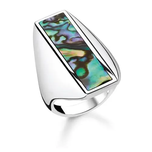 Ring, 925 Sterling silver, abalone mother of pearl