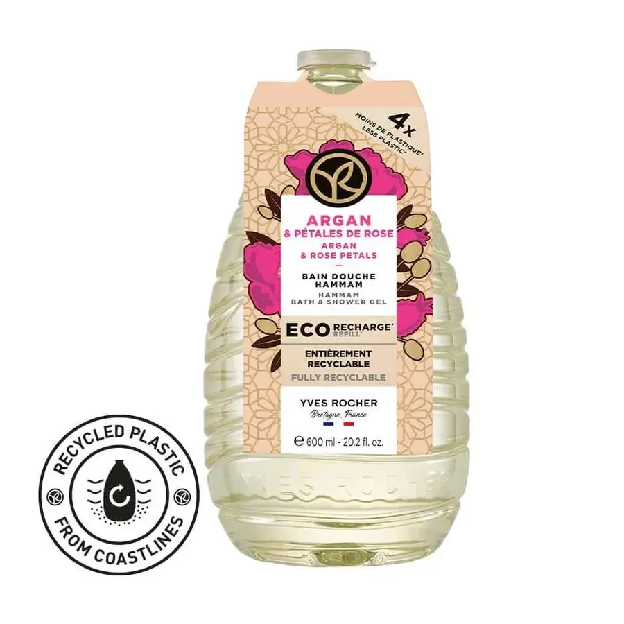 BATH & SHOWER ARGAN & ROSE PETALS ECO-REFILL 600ML