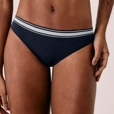 CALCINHA BIQUÍNI BICOLOR EM MICROFIBRA CANELADA FREE