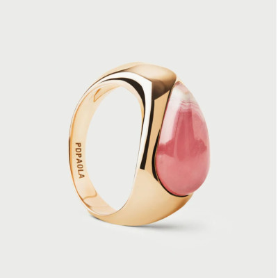 Rhodochrosite Luna Stamp Ring
