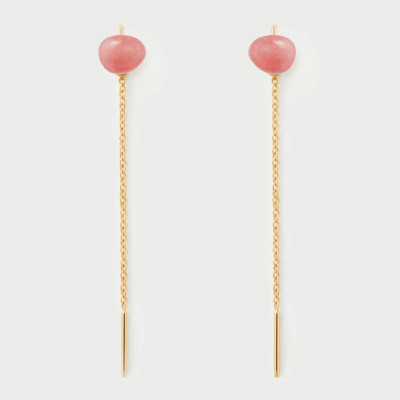 Rhodochrosite Lyra Earrings