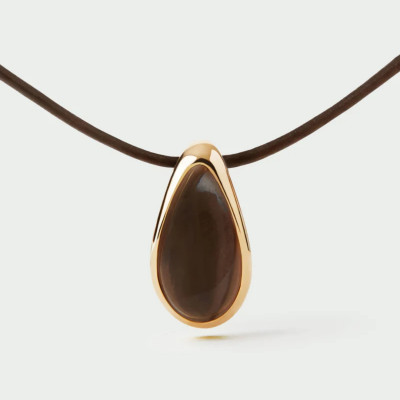 Quartz Luna cord necklace